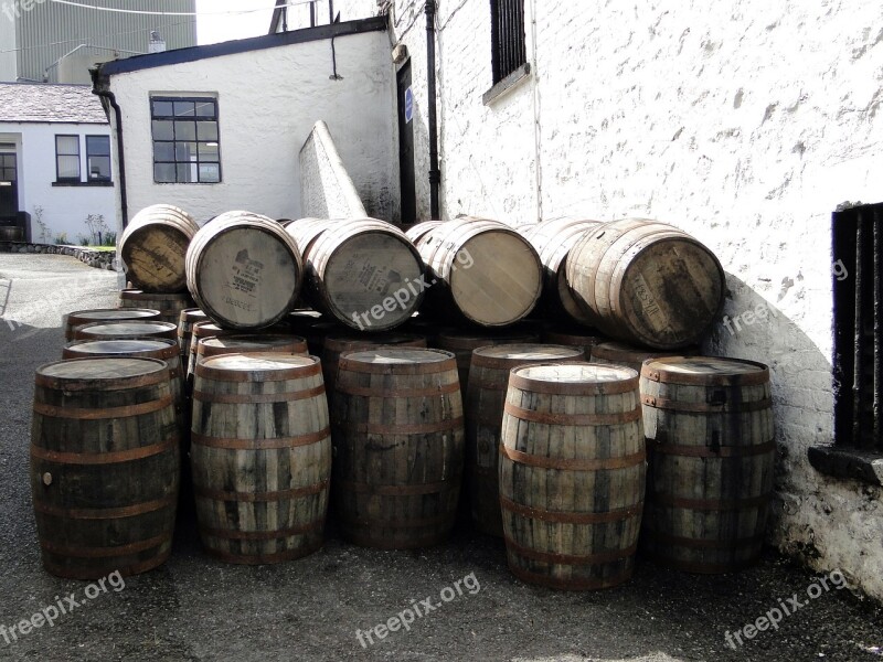 Whiskey Barrels Wooden Barrels Whisky Islay Scotland