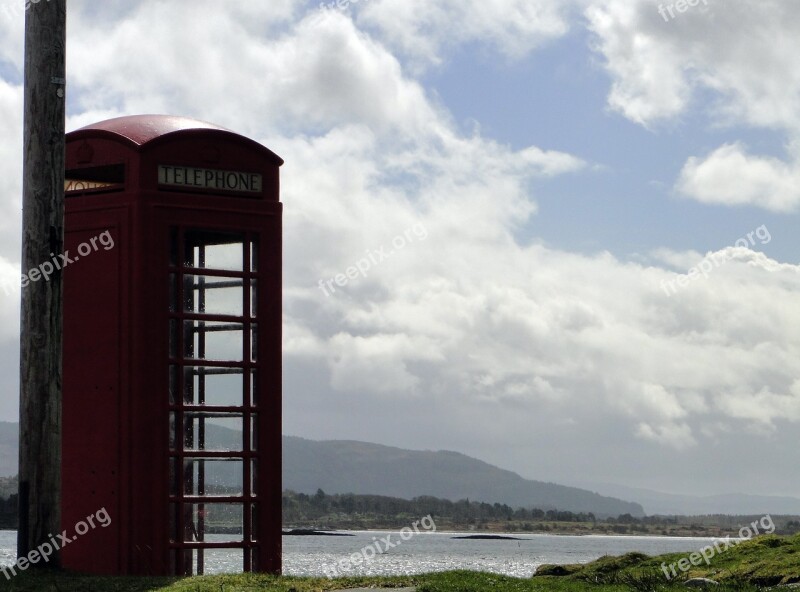 Phone Booth Phone Red Scotland Scottish