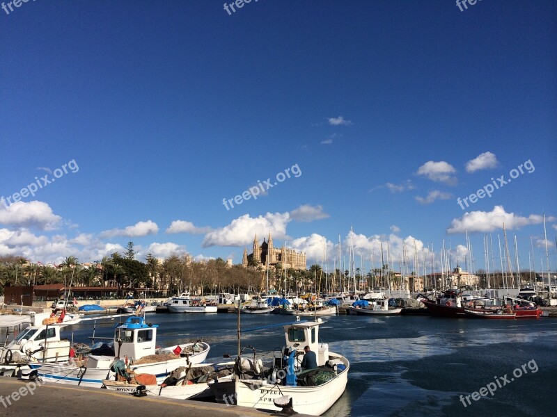 Mallorca Port Mediterranean Sea Palma Boats