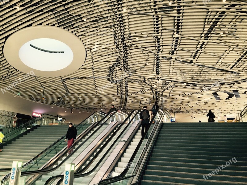 Delft Station Escalator Trap Railway Tunnel