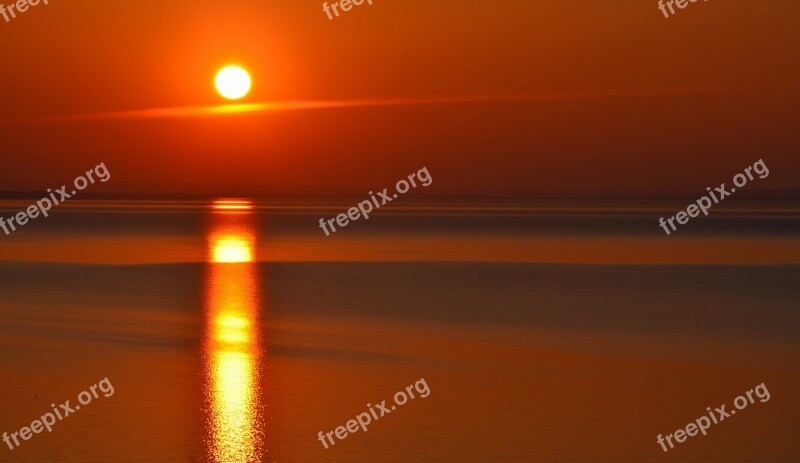 Lake Balaton Sunset Nightfall Colors Nature