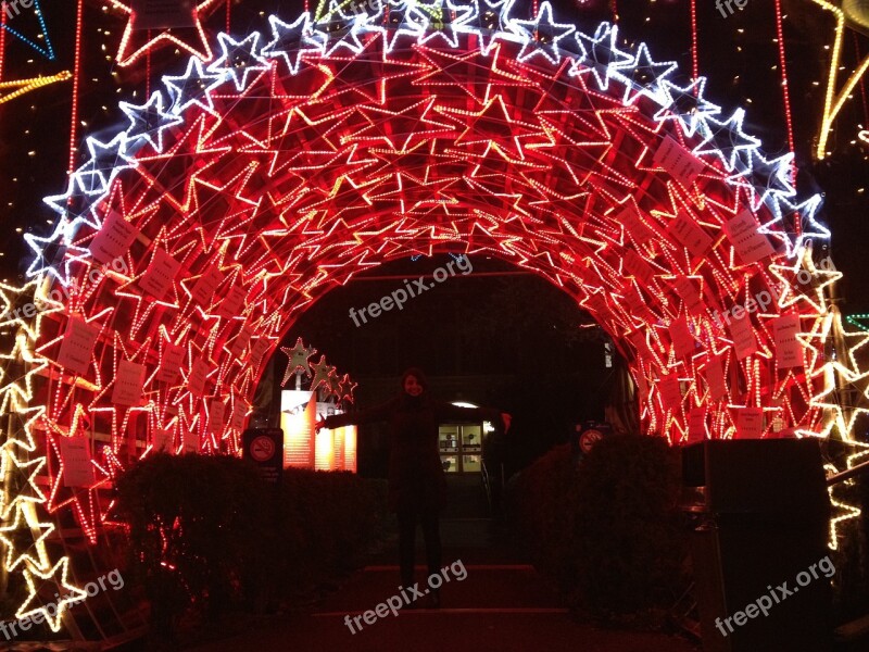 Tunnel Night Lights Colorful Neon