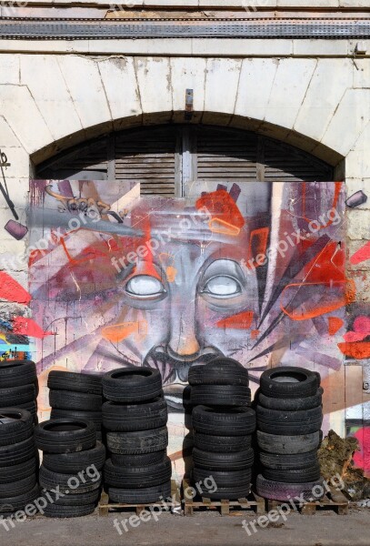 Street Art Graffiti Painting Tire Decor