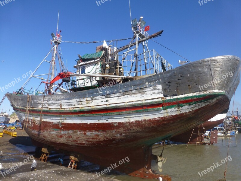 Morocco Fishing Port Ocean Free Photos