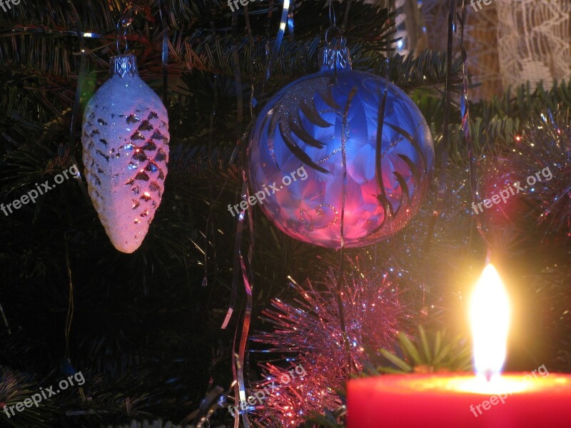 Flame Burning Candle Advent Ornament Wax