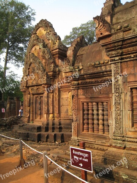 Cambodia Wu At Angkor Wat Carved Stone Free Photos