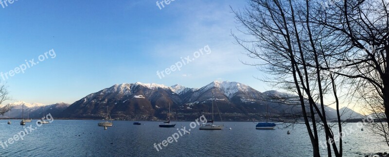 Locarno Maggiore Lake Mountains Landscape