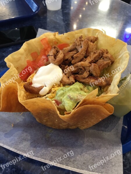 Taco Salad Mexican Lunch Sour Cream Meat