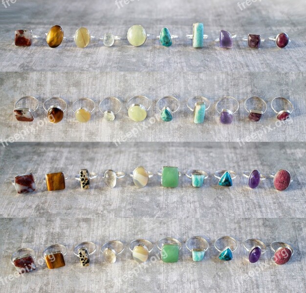 Colorful Gemstone Rings Gem Stone