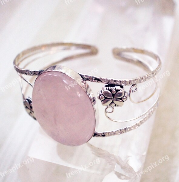 Jewelry Rose Quartz Pink Cuff Stone