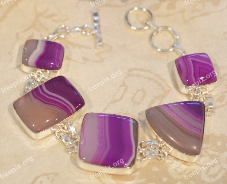 Agate Striped Botswana Purple White