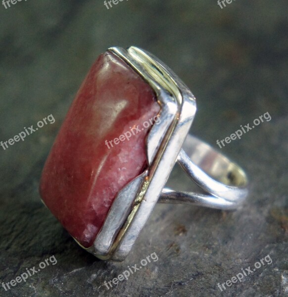 Rhodochrosite Pink Silver Metal Jewelry