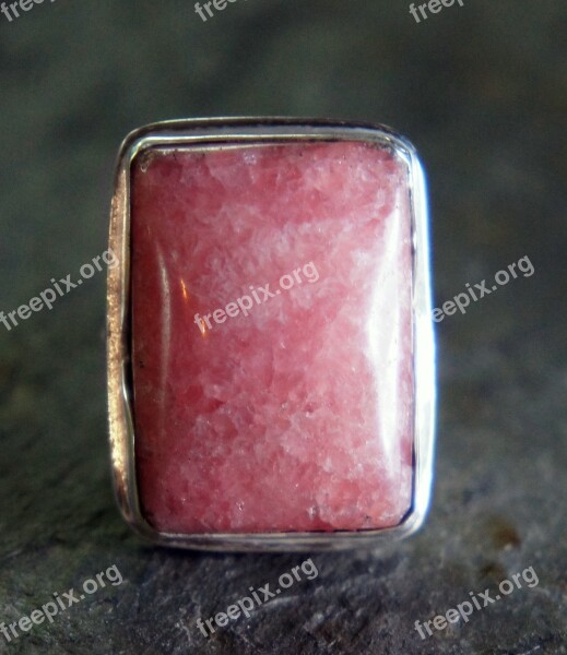 Rhodochrosite Pink Silver Metal Jewelry