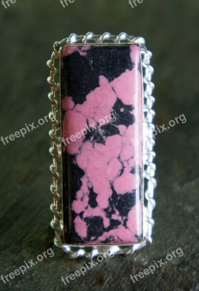 Jasper Pink Black Abstract Rectangle