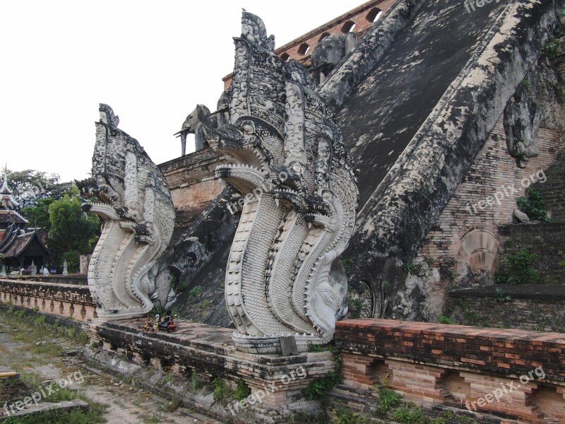 Asia Temple Thailand Doi Stairs