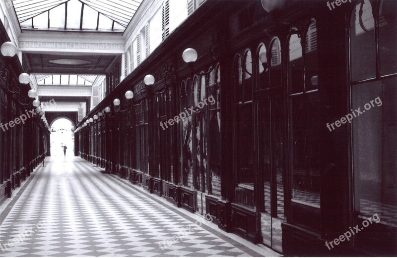 Paris Arcade France Black And White Monochrome