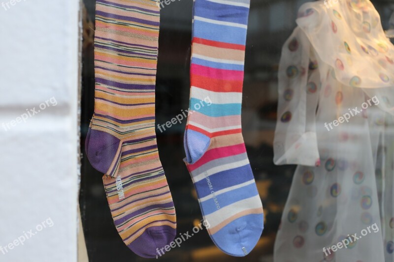 Colorful Socks Shop Windows Rejkjavik Iceland Free Photos