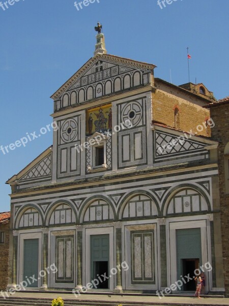 Florence Rhaeto Romanic Church San Miniato Al Monte Marble Facade Free Photos