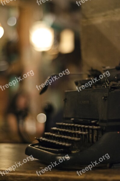 Typewriter Old Vintage Bokeh Antique