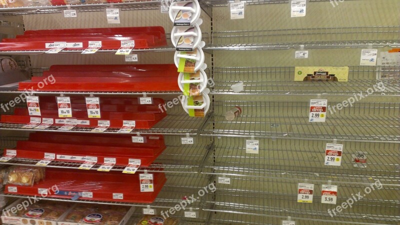 Supermarket Shopping Empty Shelves Hostess