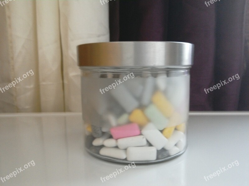 Gum Jar Colors Purple White