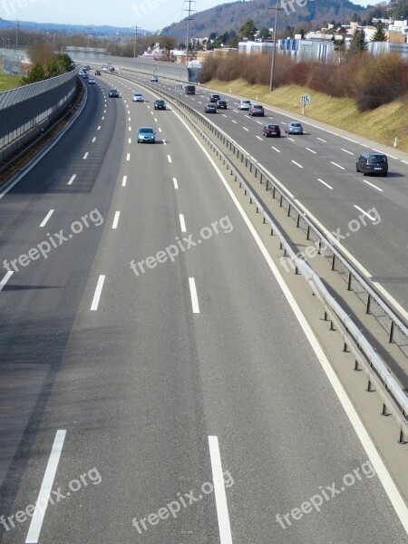 Highway Expressway Roadway Asphalt Guard Rail