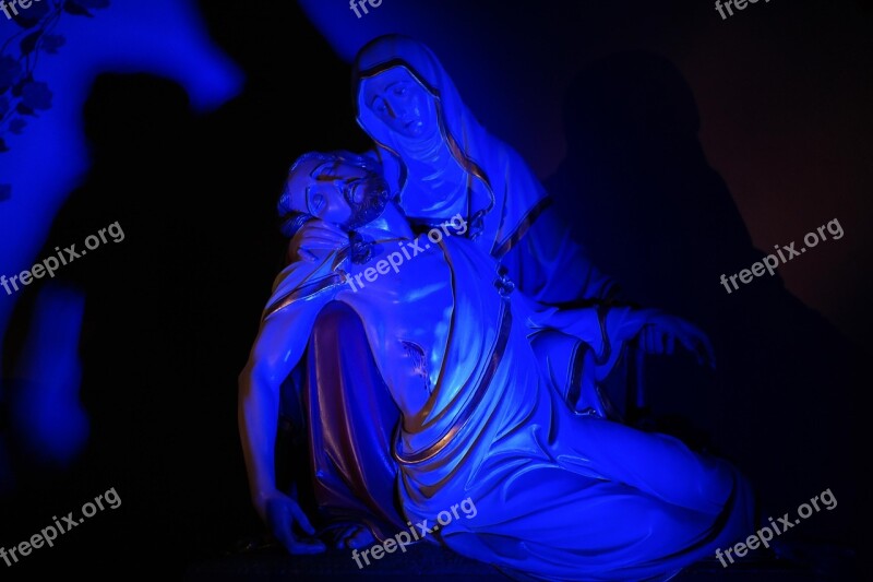 Jesus Maria Pieta Sculpture Christianity