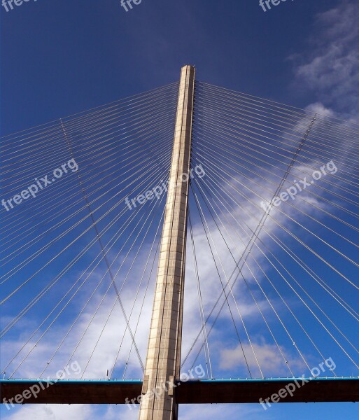 Normandy Bridge France Architecture Pillar Bridge