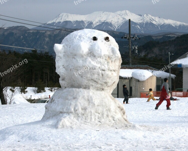 Snowman Snowball Fight Mount Kurai Snowball Snow