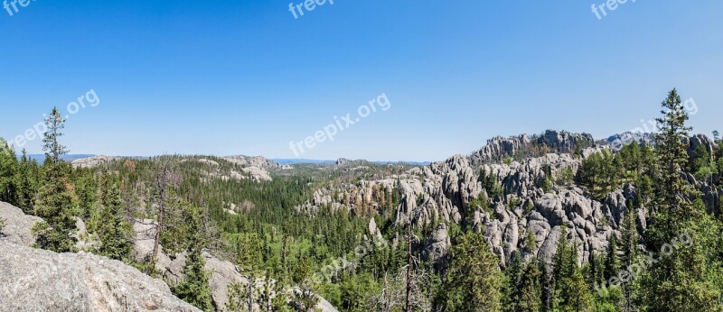 Custer State Park Wyoming Panorama Granite Wild