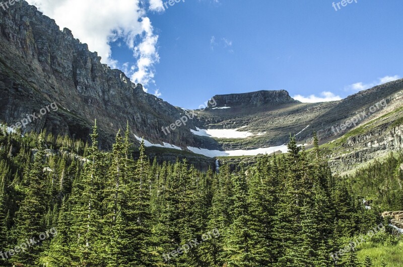 Glacier National Park Landscape National Nature Mountain