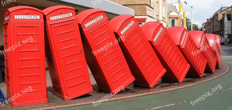 Phoneboxes Sculpture Red Telephone Boxes