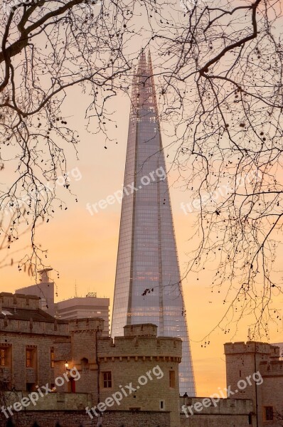 Tower Of London The Shard Sunset Places Of Interest England