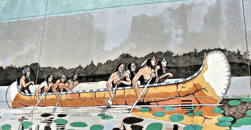 Wall Mural Native Indian Canoe Boat Building Art Free Photos