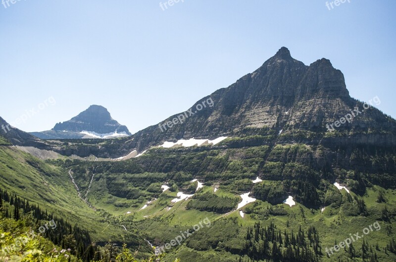 Mountain Glacier National Park America Glacier National