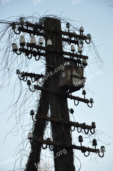 Electricity Pole Current Village Free Photos