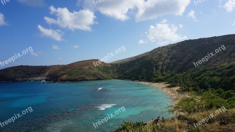 Landscape The Sea Blue Sky And White Clouds Free Photos