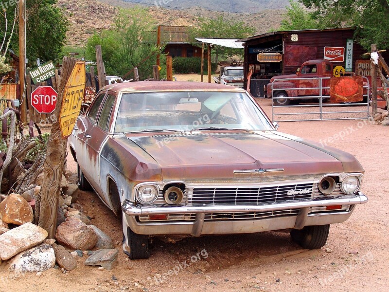 Auto Route 66 Old Old Car Vehicle