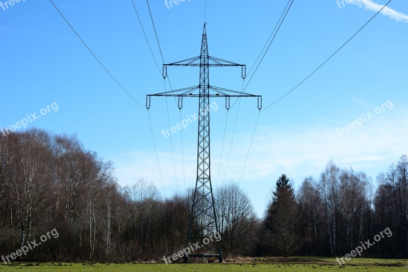 Nature Environment Power Poles Current Strommast