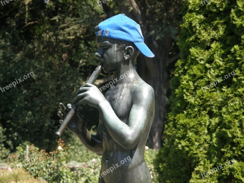 Statue Musician Cap Flute Free Photos