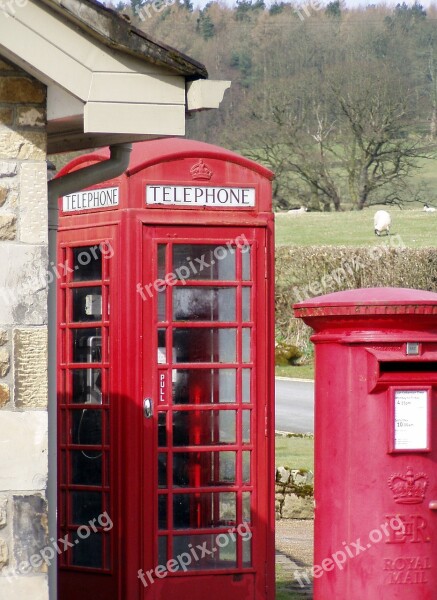 England Rural Phone Booth Mailbox Communication