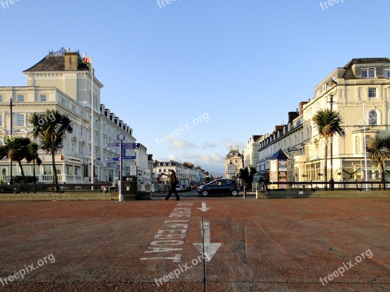 City By The Sea Coastal Village Wales Morning Hour Morning