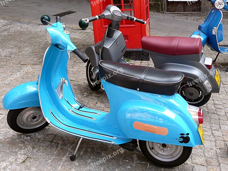 Scooter Blue Street Portugal Free Photos