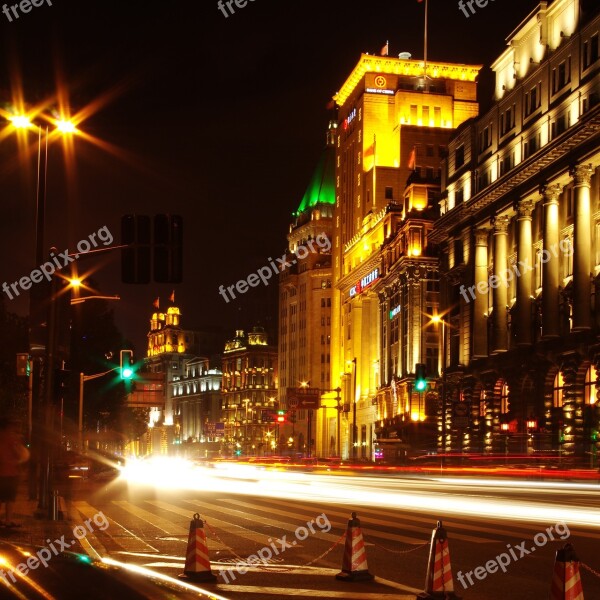 Shanghai Street View Night View Free Photos