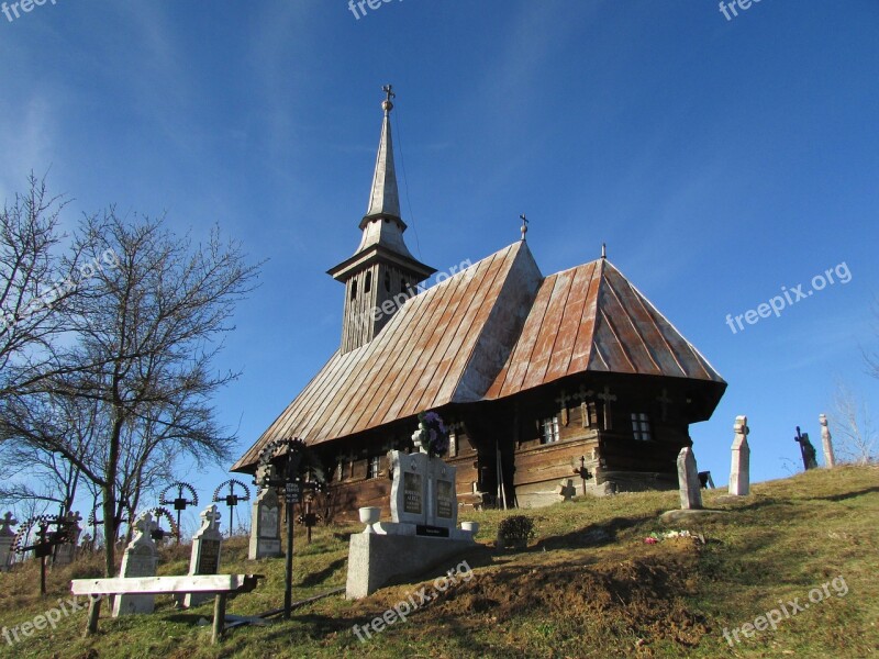 Church Transylvania Romania Wood Cemetery