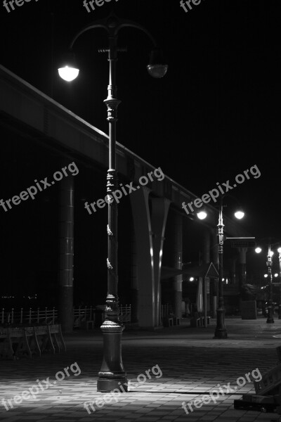 Wolmido Incheon Street Lights Black And White Light