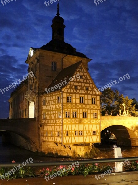 Bamberg Town Hall Fachwerkhaus Arch Island City Hall