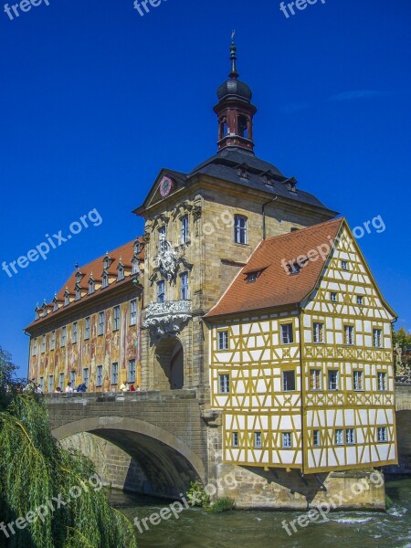 Bamberg Town Hall Fachwerkhaus Bridge Germany