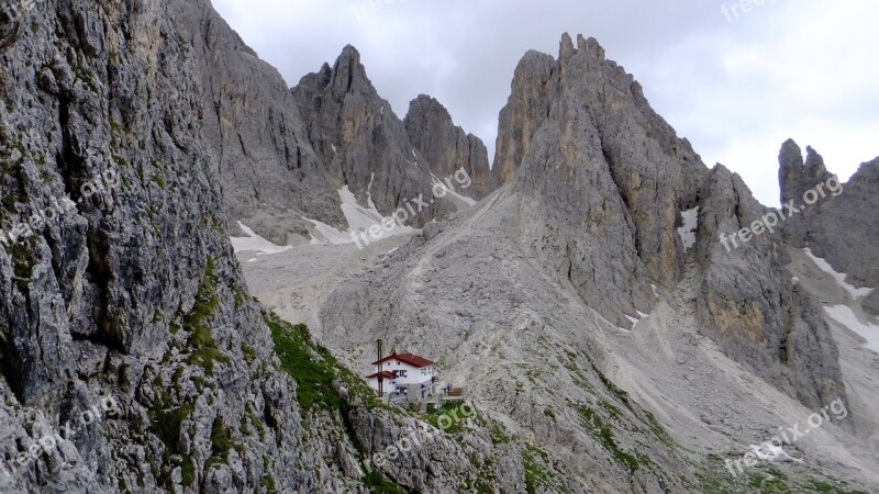 Dolomites Mountains Rock Via Ferrata Exposed