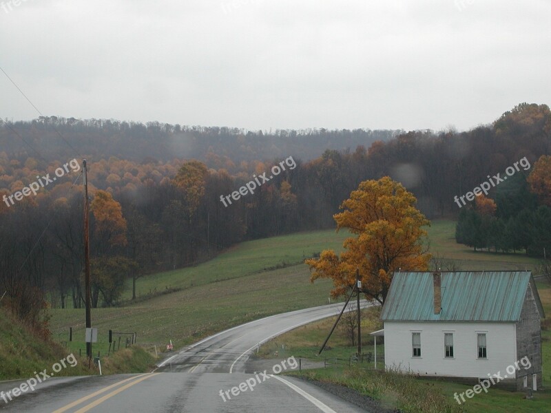 Country Road Fall Forest Free Photos